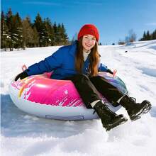 Thickened Double-Layer Bottom Sled Tube, Sturdy Handle, Winter Outdoor Fun Sled Toy, Suitable For Family Use - Multicolor - View 9
