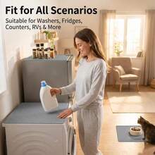Non-Slip Waterproof Dustproof Thickened Silicone Washing Machine Protection Mat, Top Storage Mat For Washing Machine And Dryer, Suitable For Washing Machine, Dryer And Refrigerator, Easy To Clean, Suitable For Kitchen Countertop, RV - View 4
