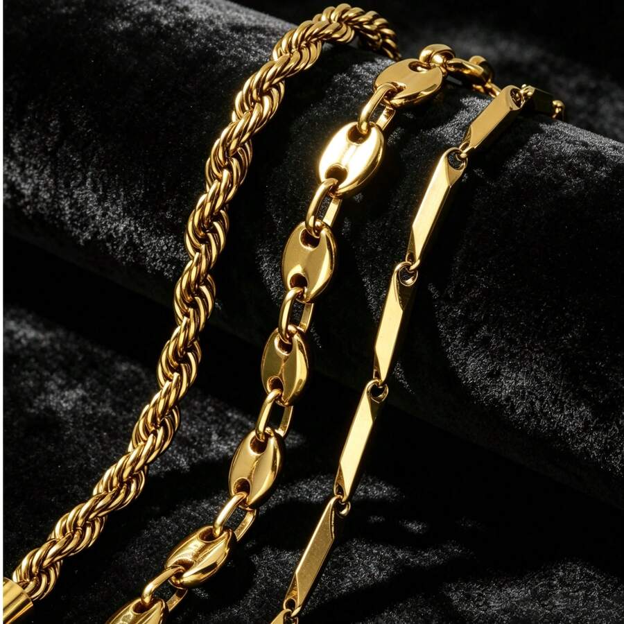 1pc Hip-Hop Punk Style Stainless Steel 18K Gold Plated Vintage Classic Pig Nose Coffee Bean Bracelet, Unisex, Suitable For Daily Wear, Party Wear, Heart-Shaped Accessory - Gold - View 1