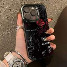 Phone Case - Vintage Gothic Style Rose Butterfly Phone Case, Unisex, Compatible With Iphone 17, 16, 15, 14, 13, 12, 11, 17 Air Plus Pro Max E Series - Translucent Black - View 6