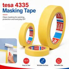tesa Tessa Yellow Fine Textured Paper, Easy To Tear Paint Spray Mask Packaging Tape, No Residue, DIY Usable, Suitable For Wall Painting, Bookkeeping, Etc - Single Piece - View 2