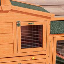 Rabbit Hutch 2 Levels Rabbit Hutch Made Of Fir Wood Winterproof Double-Decker House With Outdoor Enclosure Tub Ramp 150x45x85 Cm Rabbit Cage Outdoor Small Animal Hutch For Rabbits Guinea Pigs Orange, 150 X 45 X 85 Cm - Orange - View 8