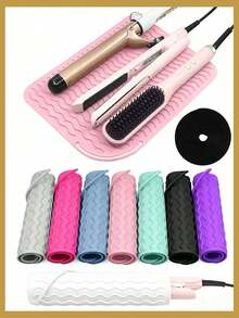 Heat-Resistant Mat For Curling Irons, Foldable Travel Storage Pouch For Hair Styling Tools, Anti-Scald Heat-Resistant Mat For Hair Straighteners, And Heat-Protective Tabletop Mat.Travel Essential. - Multicolor - View 3