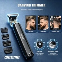 WEEME 4‑In‑1 Men Hair Clipper Kit, Cordless Hair Trimmer Barber Shaver Nose Hair Trimmer Set For Men Grooming - Black - View 5