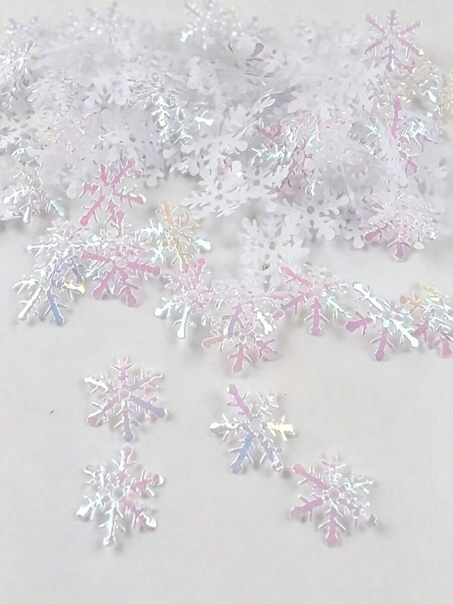300pcs Artificial Christmas Snowflake Colorful Paper Stickers, Suitable For Home, Wedding And Christmas Decoration, Christmas And Halloween
