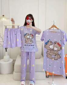 Women's 4-Piece Pajama Set - 4 - View 1