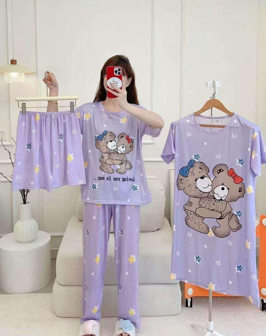 Women's 4-Piece Pajama Set - 4 - View 1