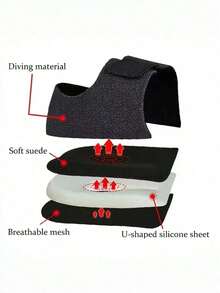1 Pair Of Unisex Shock-Absorbing Heel Pads With Hook-And-Loop Closure; Adjustable U-Shaped Silicone Heel Sleeves Suitable For Sports Shoes, Dress Shoes, And Basketball Shoes. - Multicolor - View 4