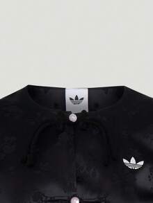 Adidas Originals Women's JACKET W Jacquard Frog Button Short Sleeve Sports Jacket LD6443 - Black - View 2
