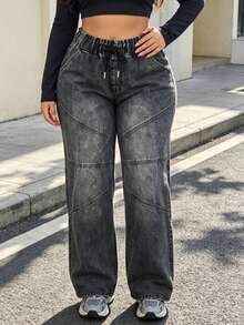 Women Jeans - Gray black - View 2