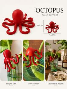 2/1pc Octopus Shaped Plant Stem Holder Cute Octopus Vine Support Resin Hydroponic Plant Clip Fun Plant Stem Support Decoration Creative Aquatic Plant Fixing Decor Indoor Hydroponic Plant Accessory - Multicolor - View 8