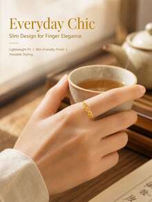 Women's Stainless Steel Single Ring, Gift For Women - Gold - View 4