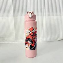 5 piezas Vasos de agua portátiles con tapa abatible y cierre, adecuados para adolescentes, patrón de superhéroe con graffiti, impresión multicolor, aplicables para estudio, trabajo, deportes, ocio, juegos, viajes e hidratación diaria - Multicolor - Ver 15