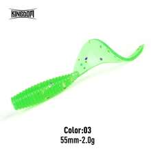 KINGDOM Curly Tail Soft Bait 35mm 45mm 55mm PVC Worm Fishing Lure Sinking Soft Plastic Grub Bait Fish Scent Flexible Tail Bass Lure For Freshwater Fishing Texas Rig Jig Head - Multicolor - View 12
