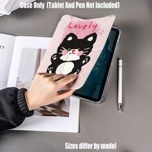 Cartoon Cat Pattern Y-Fold High Transparency Acrylic Tablet Protective Case With Pen Slot. Y-Fold High Transparency Acrylic Protective Case. Tablet Protective Case Features: Y-Shaped Tri-Fold Stand Design, Smart Sleep/Wake, Full Coverage Protection, Airbag Shockproof Frame, Multi-Angle Stand, Built-In Pen Slot, Lightweight And Portable. Compatible With IPad Mini4/5 (7.9 Inch), Mini6/7 (8.3 Inch); Air1/2/3 - Multicolor - View 3