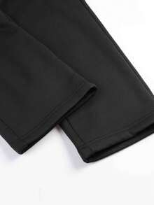 Men's Velvet Lined Straight Leg Sweatpants, Elastic Drawstring Waist With Zipper Pockets, Winter Warm Casual Pants - Black - View 8