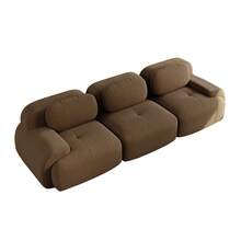 Sofa Brown Made Of Corduroy For Living Room And Lounge - Brown 3 Seat - View 6