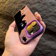High-Quality Matte Drop-Proof Phone Case For IPhone 11, 12, 13 Pro Max, 14, 15, And 16 Series - Cat Design - 透紫 - 查看 4