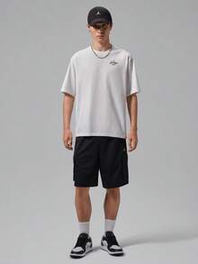 Jordan Men's AS SNEAKER GFX SS Crew Short Sleeve T-Shirt Knit Collarless Short TIF3111-100 - Black and White - View 6