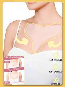 1pc Reusable Silicone Transparent Chest Patch, Fine Line Prevention Patch, Facial Skin Care Chest Patch, Beauty Personal Care Tool, Skin-Friendly Chest Patch, Chest Wrinkle Patch, Self-Adhesive Overnight Chest Patch, Revitalize Skin - Multicolor - View 3