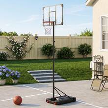 Basketballkorb höhenverstellbar 150–260 cm, Basketballständer mit Rollen für Garten Outdoor - Schwarz - Übersicht 9
