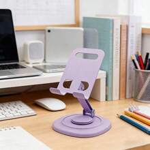 1pc 360° Rotatable Aluminum Alloy Adjustable Tablet Stand, 360° Rotatable Folding Tablet Holder, Universal Smartphone Tablet Desktop Stand With Multi-Angle Silicone Non-Slip Base, Back To School Supplies - Multicolor - View 8
