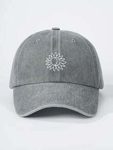 1件男士刺繡透明向日葵水洗棒球帽，街頭時尚休閒帽，適合春夏/秋季旅行、海灘度假 - 棒球帽 - 查看 21