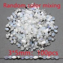 100颗/包 3*5mm 中心孔水滴形玻璃珠，颜色混装，DIY珠宝制作材料，适用于鞋子、衣服、帽子、包包、配饰、头饰、腰链、钥匙扣、手机挂件等。 - 3*5mm中孔水滴 - 查看 25