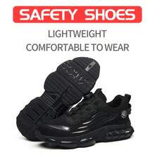Men Women Safety Work Shoes Steel Toe Cap Anti‑Puncture Anti‑Slip Breathable Lightweight Industrial Labor Protection Work Shoes - Black - View 18