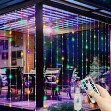 LED Curtain String Lights, USB Powered Fairy Lights Garland. 8 Lighting Modes With Remote Control (Batteries Not Included), Suitable For Home Bedroom Window Wall Stage. Romantic Proposal Confession, Birthday Party, Wedding Celebration Background Atmosphere Decoration Hanging String Lights, Valentine's Day Halloween Christmas Holiday Decoration - USB Plug Curtain Light - View 21