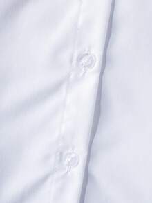 Teen Girls Classic Preppy Style Fitted White Long Sleeve Blouse, Suitable For School Activities, Parties, Performances And Formal Occasions - White - View 7