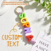 Llavero de cuentas de letras acrílicas personalizadas DIY - Llavero de cuentas de letras acrílicas de colores personalizado, llavero de cuerda tejida adecuado para bolsos y llaves, llavero de cuentas de letras con nombre personalizado - Llavero de cuentas de letras acrílicas de colores personalizado, accesorio de decoración de bolso de cuerda tejida y llavero, llavero de cuentas de letras personalizado DIY - Llavero de cuentas de letras acrílicas de colores personalizado, llavero de cuerda tejida regalo para amigos y familia - multicolor - Ver 14