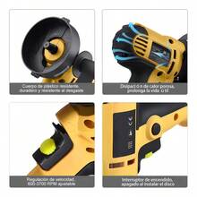 Pulidora Eléctrica de Mano MXGAA para Auto con Kit de 17 Piezas, 700 W y Velocidad Variable - Tipo de Enchufe A USA (110-127V) - Ver 5