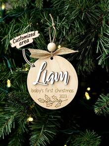 Customized Christmas Tree Ball Ornament, Personalized Laser Cut Name Hanging Decoration, Christmas Tree Decor, Customized Christmas Gift Tag, Name Decoration - Multicolor - View 2