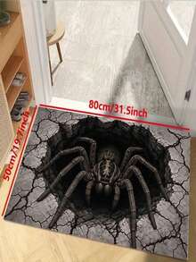 1pc New Halloween 3D Spider Door Mat, Halloween, Suitable For Living Room, Bedroom, Indoor - Machine Washable - Flannel Material, Delicate Texture, Comfortable To Skin, No Pilling, Slightly Waterproof, Easy Care, Odorless - Perfect For Home Decor, Room Decor, Living Room Rug, Bedroom Rug, Bathroom Rug, Kitchen Rug, Area Rug, Hotel Decor - Area Rug, All Season - Multicolor - View 12