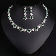 1 Set Fashion Women's Jewelry Set. European And American Style | Gemstone Necklace | Earrings For Women's Evening Dress, Holiday Wear. Jewelry Set, Earrings, Necklace, Wedding Season, Gift - Jewelry Set - View 4