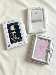 1 pieza Soporte de tarjeta PVC con diseño de copo de nieve INS, grosor reforzado de 3 pulgadas, álbum de fotos de 1 bolsillo para fans de ídolos, álbum de fotos de cámara instantánea - copo de nieve - Ver 2