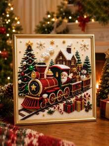 DIY Christmas Pearl Diamond Painting Art Kit, Includes Frame, Beads, Gemstone Stickers, Handmade 3D Holiday Decor, Adult Gift, 5 Classic Design Beaded Decoration Set - Sets - View 11