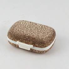 1pc 7-Day Pill Box With Full Rhinestones, Available In Silver, Green, Blue, Pink. Suitable For Medication Storage, Contact Lens Case, Artificial Diamond & Elegant Jewelry Container, Large Capacity Portable Sealed Pill Organizer - View 10