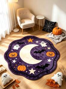 1 tấm thảm tròn màu tím họa tiết trăng, bí ngô, dơi, sao Halloween, thảm trải dưới giường, thảm trang trí nhà cửa, thảm phòng ngủ, thảm nhỏ, thảm phòng khách, thảm nhỏ phòng khách, thảm ngoài trời, tăng phong cách cho ngôi nhà, phù hợp trang trí thêm nét quyến rũ cho gia đình, cải thiện niềm hạnh phúc - Nhiều màu - Xem 2
