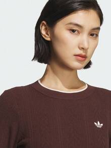 Adidas Originals Women's Crew Sweater Knit Pullover KS5966 - Burgundy - View 4