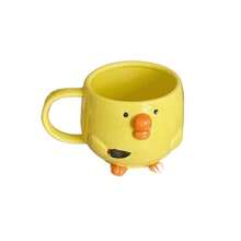 1 Mug Keramik Bergambar Anak Ayam Cemberut yang Modis, Kreatif, dan Lucu, Cocok untuk Jus Sarapan, Susu, dan Kopi Kartun - MultiWarna - View 6