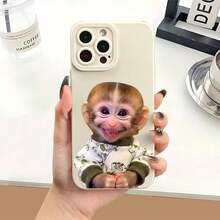 Protect Your Phone Soft Couple Phone Case With Creative Cute Monkey Treasure Pattern UV Printing For IPhone 17 17Air 17 Pro Max 16 15 11 12 13 14 Pro Max XR X/ XS 7 8 Plus 16E, Lightweight And Durable, Stylish Appearance, High-Quality Gift, Stylish - Black - View 5