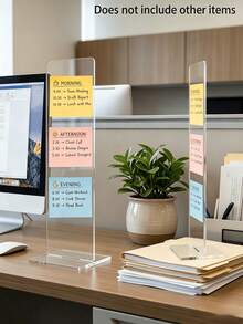 Papan Memo Akrilik Transparan dan Tempat Papan Informasi Memo, Papan Klip Memo Layar Komputer, Papan Pesan, Dekorasi Meja Kantor - Versi yang ditingkatkan - View 7