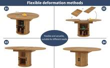 Extendable Dining Table Brown Made Of Wood For Dining Room And Kitchen - 胡桃木 - 查看 3