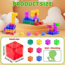 50/75/100pcs Magnetic Building Blocks, Transparent Magnetic Cube Construction Toys, Suitable For Children And Toddlers, Random Colors - Multicolor - View 8