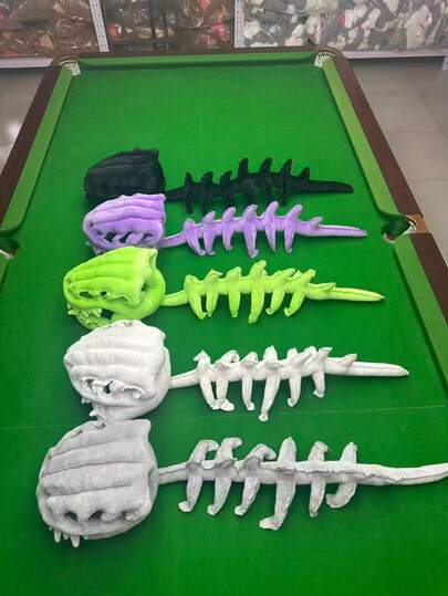 1pc Dinosaur Costume Set, Realistic Dinosaur Skeleton Outfit, Halloween Plush Spine Skull Headband, Dinosaur Halloween Christmas, Non-Electric, Perfect Gift