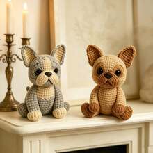 1pc Bulldog Brothers Crochet Kit (Materials Only, Simple Hand Crochet Required), DIY Kit For Beginners, Includes Step-By-Step Guide And English Instructions, Cute Design, Home Decor, Creative Gift For Birthday And Holiday, Christmas - DIY Crochet Kit - View 8