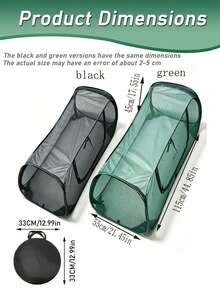 2pcs Garden Plant Protection Net Tent (Black & Green), Portable Pop-Up Cover With 8 Ground Stakes, Breathable Insect-Proof Mesh, Suitable For Vegetables - 2PCS (1 Black + 1 Green) - View 3