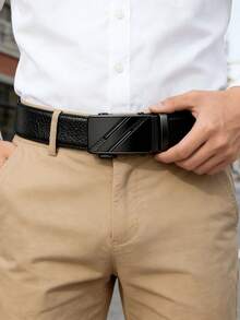 2/1pc Men's Classic Fashion Automatic Buckle Belt, Soft Durable Casual Waist Strap, Versatile Trouser Belt For Daily Leisure And Everyday Outfits. - Multicolor - View 2